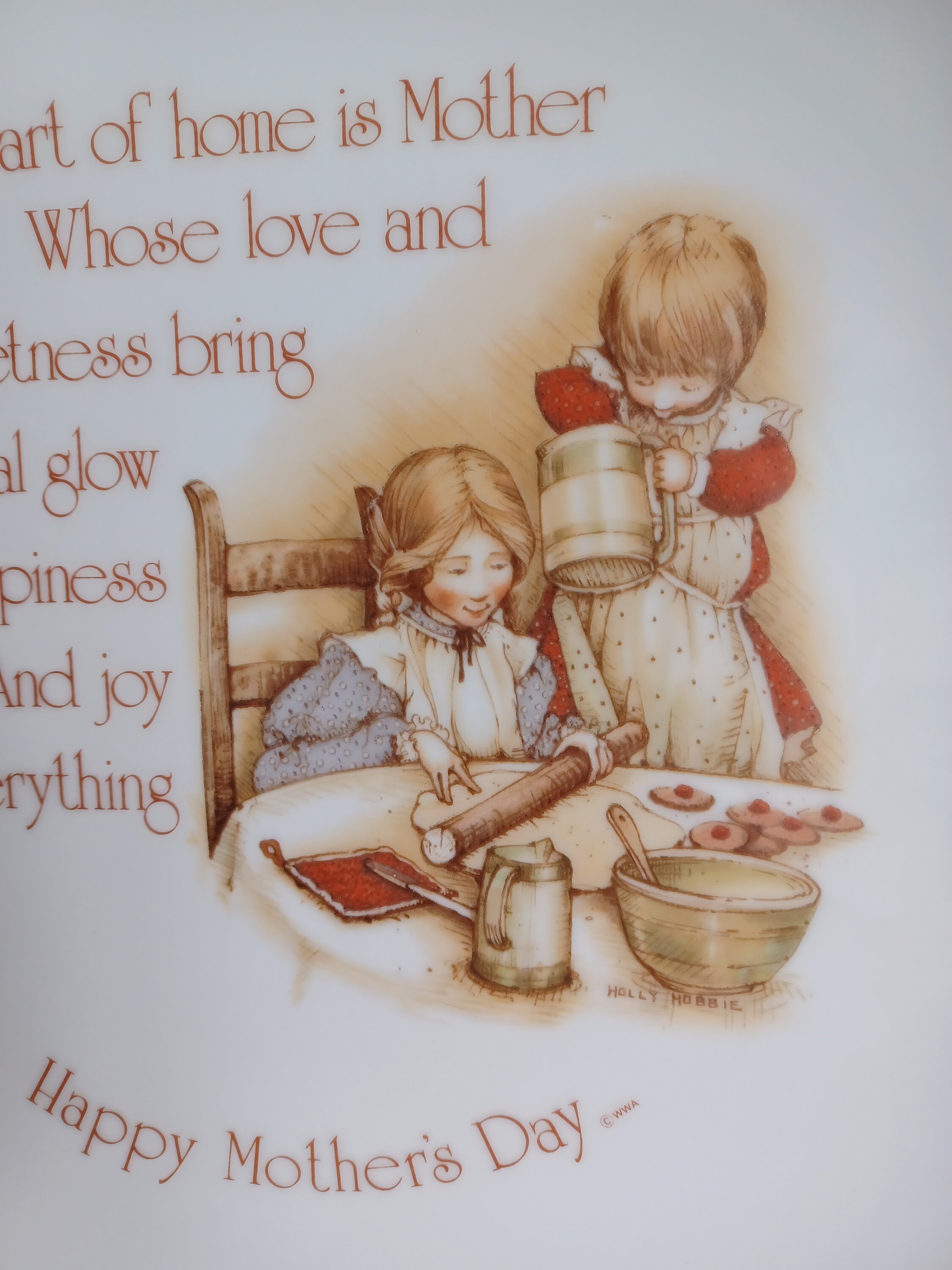 Vintage Porcelain Holly Hobbie Happy Mother's Day Plate With