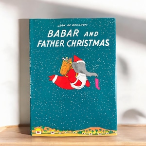 Libro antiguo &quot;Babar y Papá Noel&quot; escrito por: Jean De Brunhoff - Libro de tapa dura - Libro infantil
