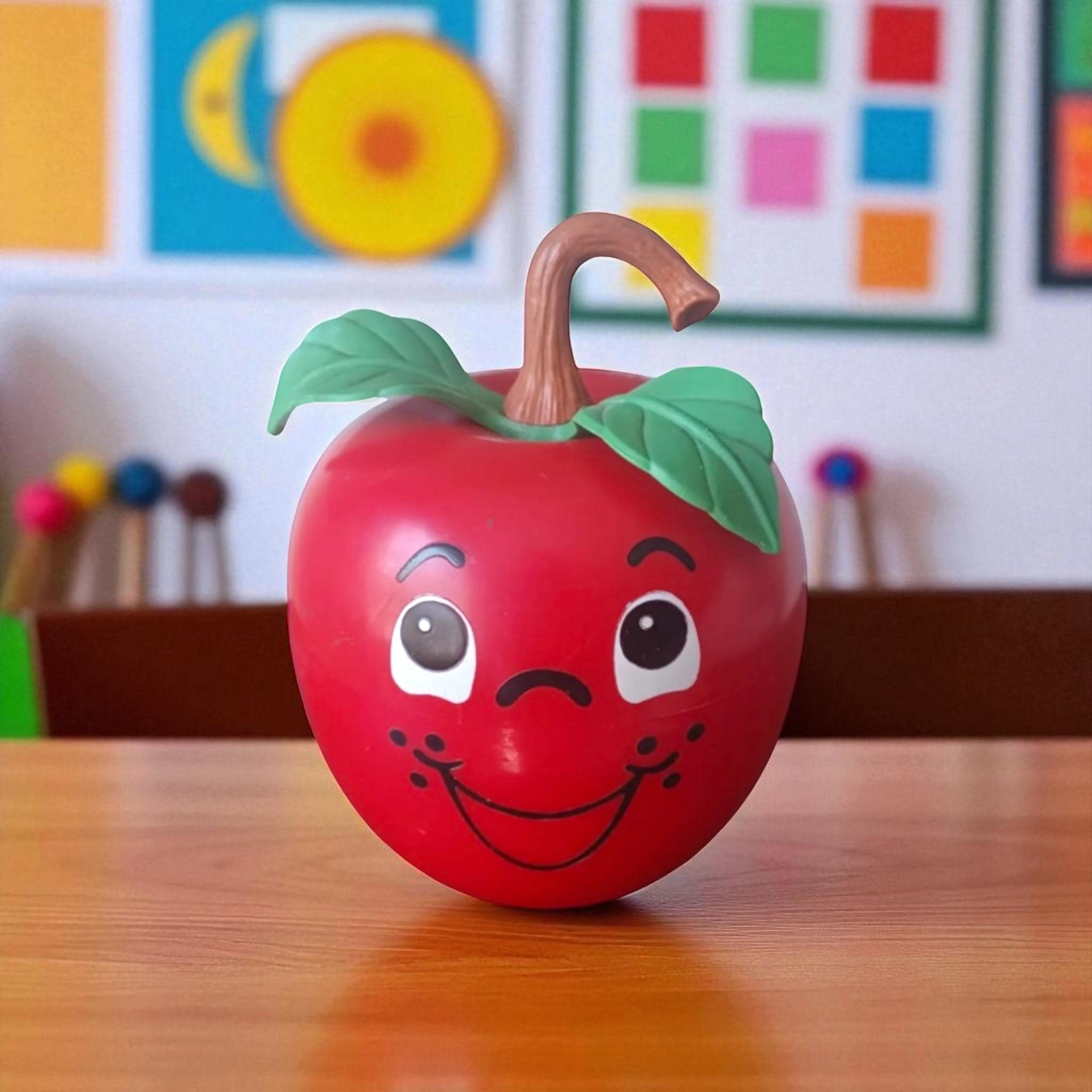 Vintage Fisher Price Musical Happy Apple Baby Chime Toy 1972  display picture 1