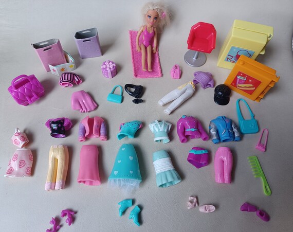 Vintage Polly Pocket Muneca y Accesorios Moldes Mattel Muneca Ropa Zapatos Bolsos Pretend Play Etsy Mexico