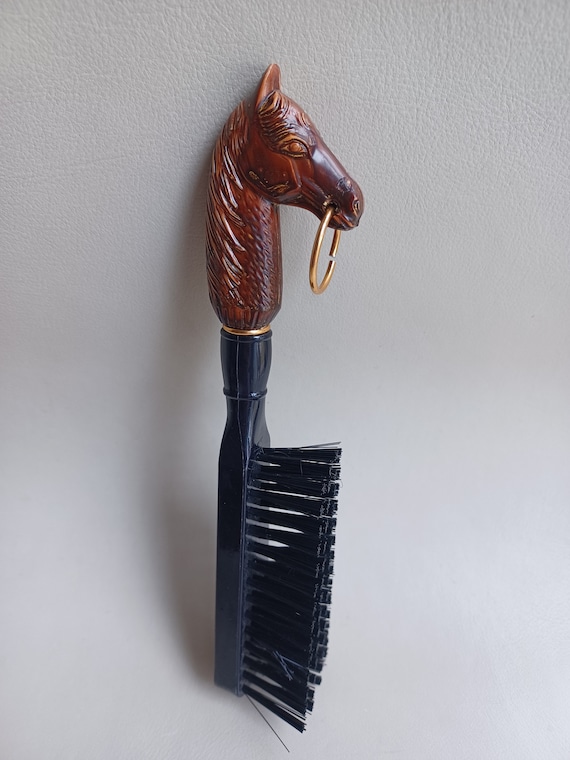 Vintage Hanging Horse Head Shoe Brush - Equestria… - image 5