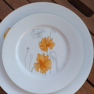 Vintage Block Portuguese Plates Poppy Pattern - Replacement Pieces