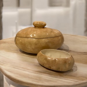 Vintage Ceramic Baked Potato Soup Toureen/Mashed Potato Holder, With Small Ceramic Potato For Sour Cream and Toppings