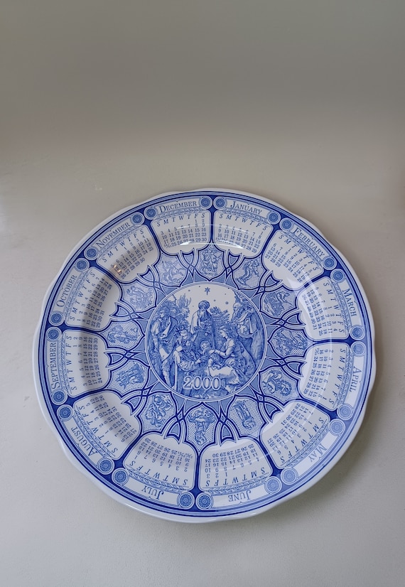 Vintage 2000 Spode Calendar Blue Italian Plate - Blue Room