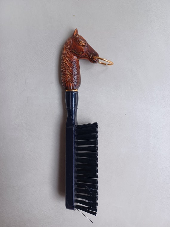 Vintage Hanging Horse Head Shoe Brush - Equestria… - image 1