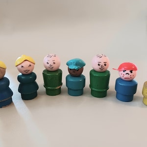 Vintage Fisher Price Little People With Wooden Bodies
