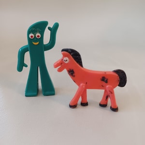 Vintage Gumby und Pokey Biegefiguren von Jesco