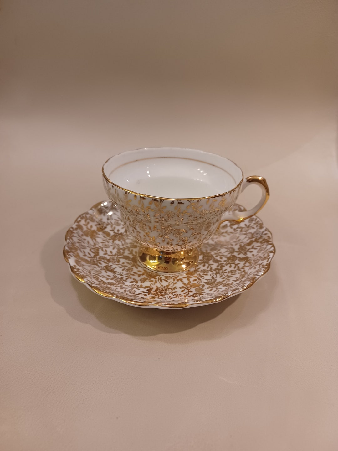 Vintage Imperial Bone China Warranted 22 Kt. Gold Teacups Etsy