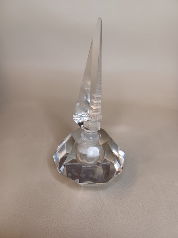 Vintage Hoya Crystal Pagoda Perfume Bottle With P… - image 5