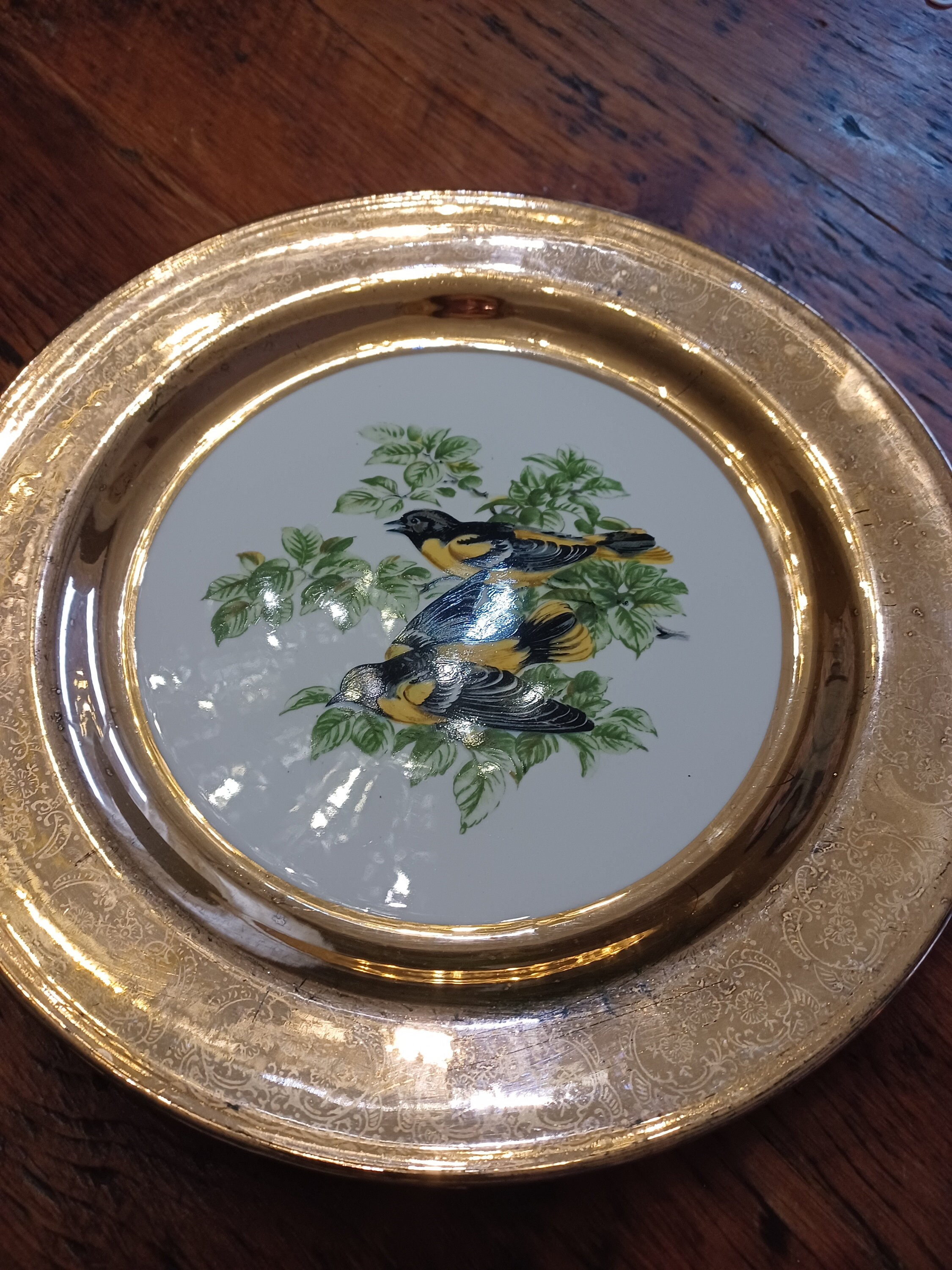 Vintage Nautilus J53 N3 22 Kt. Gold Georgian China Plate