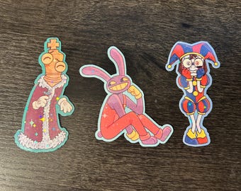 TADC waterproof holographic stickers! (Pomni, Jax, and Kinger!)