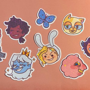 Fionna und Cake - Wasserdichte holografische Sticker