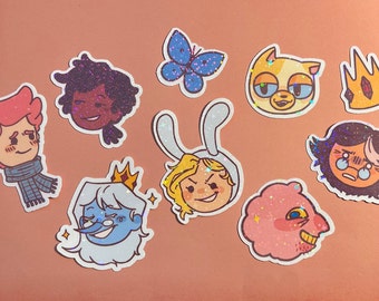 Fionna and Cake - Waterproof Holographic Stickers