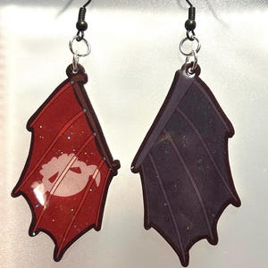 HAND CRAFTED Night Dragon dangle earrings