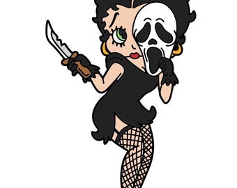 Betty boop Halloween spooky costume sticker valentines / galentines
