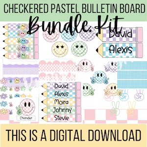 Checkered Pastel Back to School Bulletin Board Kit - Organize and Inspire with this Bulletin Board Bundle