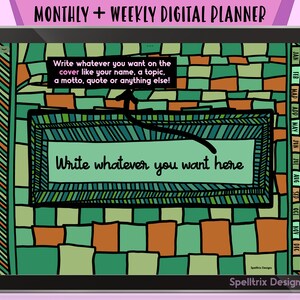 Nature Digital Planner Weekly & Monthly Undated Hand Drawn Minimalist Hyperlinked PDF Goodnotes Notability Noteshelf Xodo Apps, iPad Android