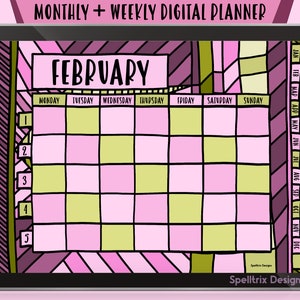 Fairytale Digital Planner Weekly Monthly Undated Hand Drawn Minimalist Hyperlinked PDF Goodnotes Notability Noteshelf Xodo Apps iPad Android
