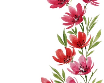 Beautiful red flowers | Corner Designs | Floral Design | Digital Print | Printables | Digital Art