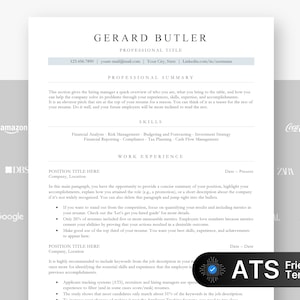 ATS Friendly Resume Template for Google Docs, Word and Pages Resume, ATS Compatible Resume Template