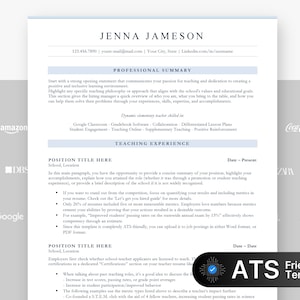 ATS Friendly Resume Template for Google Docs, Word and Pages Resume, ATS Compatible Resume Template, Professional Executive Resume Template