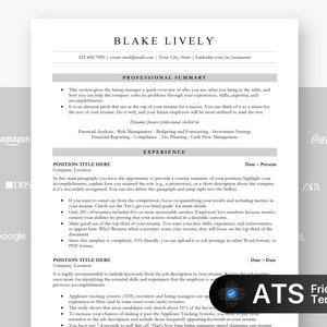 Modelo de currículo amigável ATS para Microsoft Word e Google Docs, carta de apresentação e referências, download instantâneo de modelo de currículo, modelo de currículo
