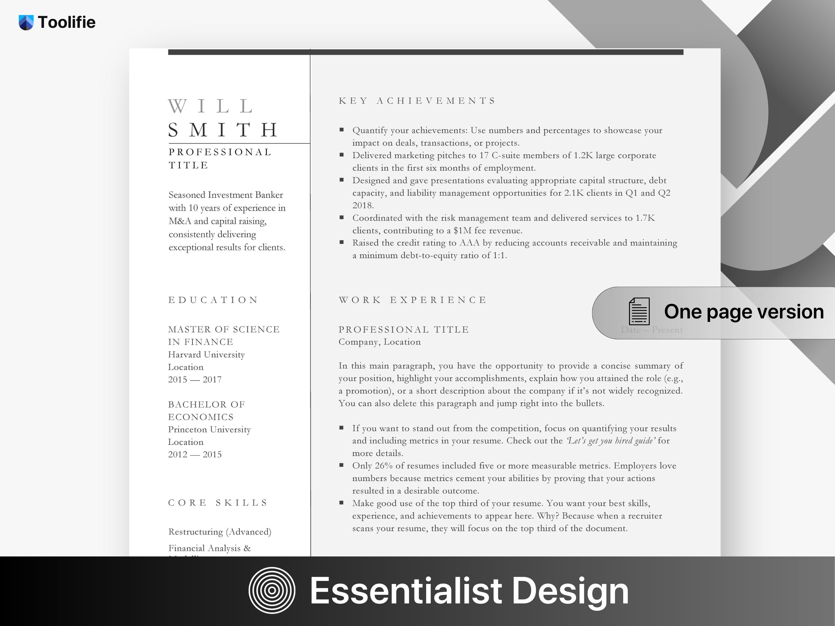 Modern Resume Template for Google Docs, Word and Apple Pages Resume, 1 ...