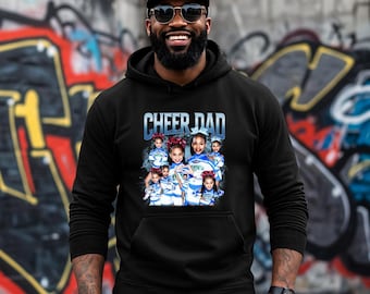 Custom Vintage Photo Cheer Hoodie, Personalized Sports Hoodie, Team Spirit Outerwear, Cheerleading Gift, Sportswear Hoodie, Retro Hoodie