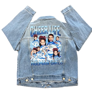 Custom Denim Jacket by Cheerlife, Customized Apparel, Personalized Denim Jacket, Fashion Outerwear, Unique Gift, Jacket for All Outerwear