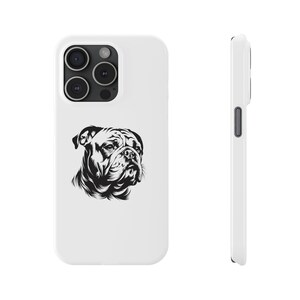 Bulldog iPhone Case Gift for Bulldog lovers White Slim Lightweight Design with Unique Print-On Cover for Dog Lover gift iPhone Case