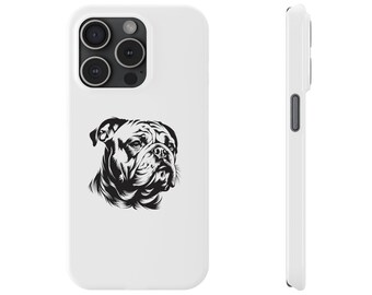 Bulldogge iPhone Hülle Geschenk für Bulldoggen-Liebhaber Weißes, dünnes, leichtes Design mit einzigartigem Print-On Cover für Hundeliebhaber Geschenk iPhone Hülle