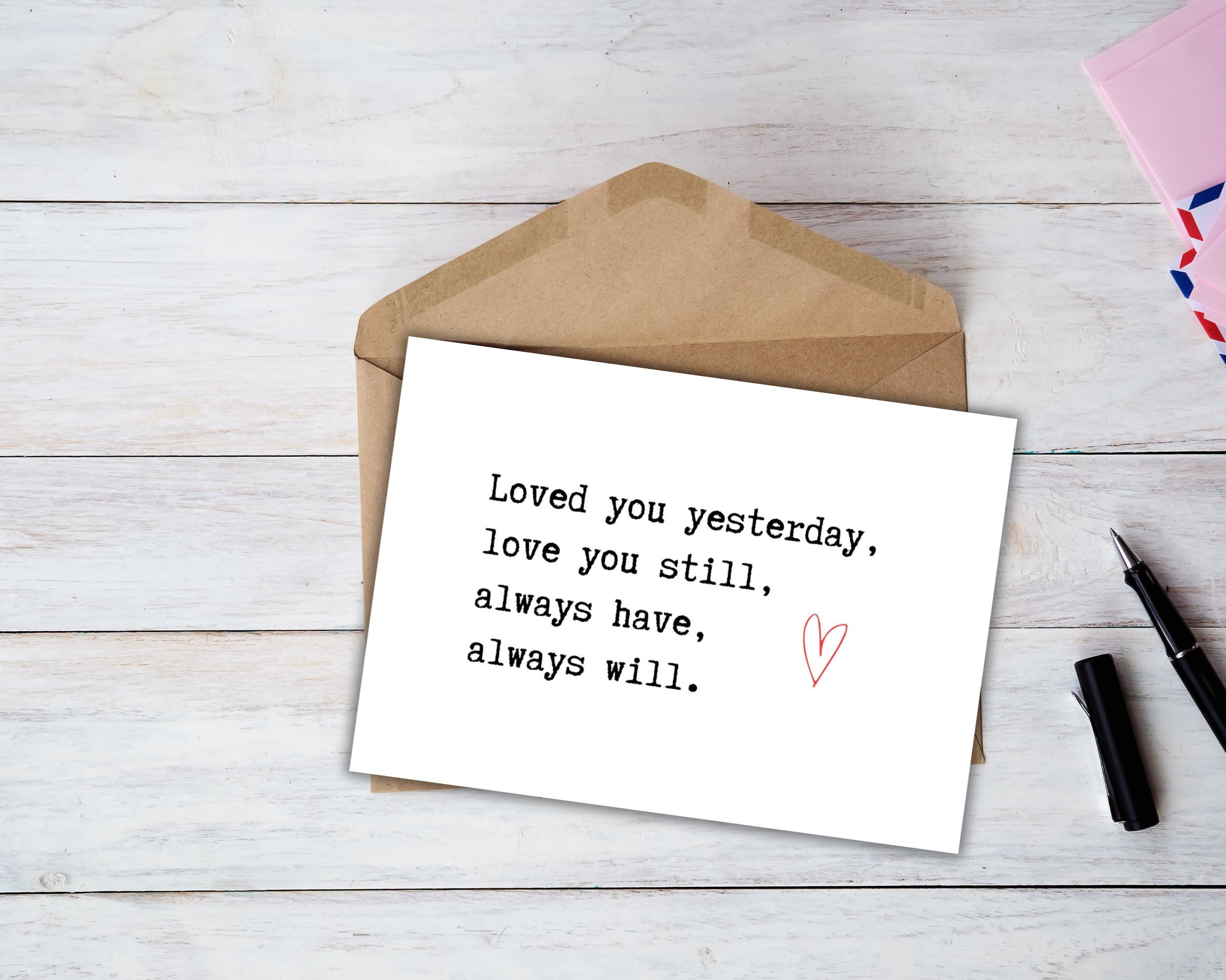 Printable Love Quote Card Instant Download 7x5 Inch, Loved You