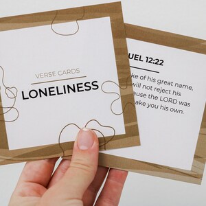 Juego de tarjetas con versículos sobre la soledad