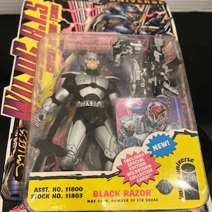 Wild C.A.T.S. Black Razor Image Universe 6” Action Figure 1995. Novo item de colecionador vintage lacrado.