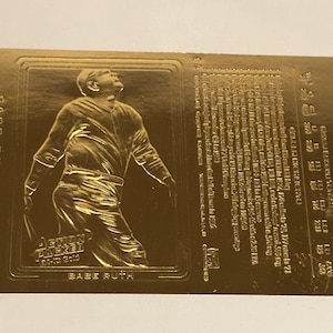 Baseball Babe Ruth & Lou Gehrig, feuille d'action encadrée, menthe, OR 24 carats, belle épreuve, # 782/1000 (1993) cadeau vintage des préfets pour la fête des pères