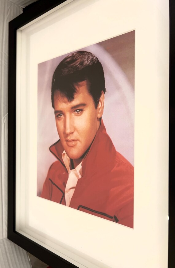 Elvis Presley Photograph: Matted Black Frame (12.5” X 16.5”) New