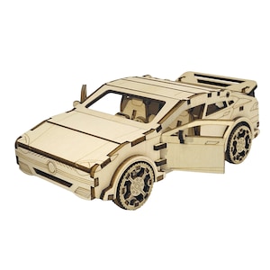 Wooden sports car model puzzle DIY wooden 3D puzzle hand-assembled toy building block car