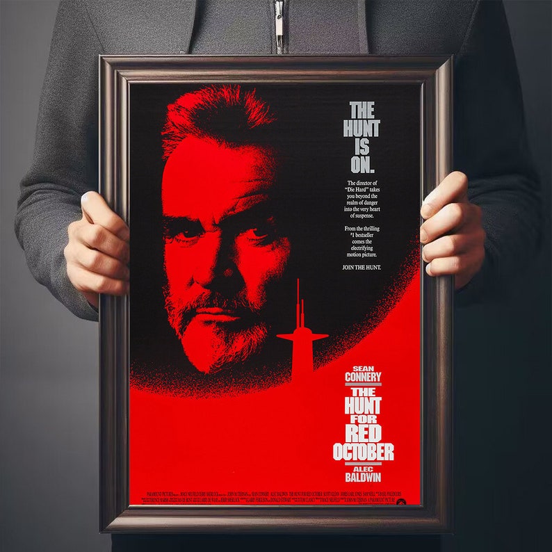 The Hunt for Red October Movie Poster High Quality Canvas Etsy