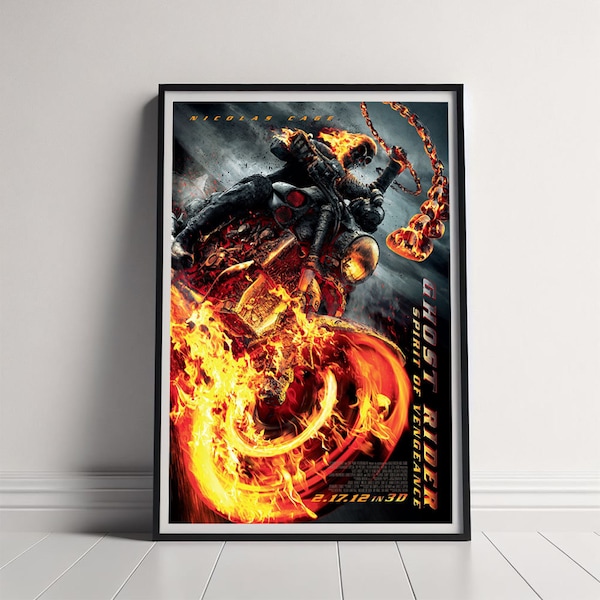 Ghost Rider Spirit of Vengeance Movie Poster, Canvas Poster Printing, Classic Movie Wall Art for Room Decor, Unique Gift Idea