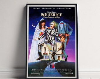 Beetlejuice Movie Poster, Canvas Poster Printing, Classic Movie Wall Art for Room Decor, Unique Gift Idea