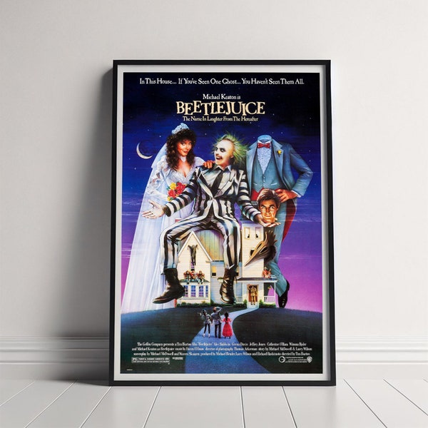 Beetlejuice Movie Poster, Canvas Poster Printing, Classic Movie Wall Art for Room Decor, Unique Gift Idea
