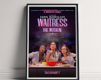 Kellnerin Das Musical Film Poster, Leinwand Poster Druck, Klassische Film Wandkunst für Raumdekor, Einzigartige Geschenkidee