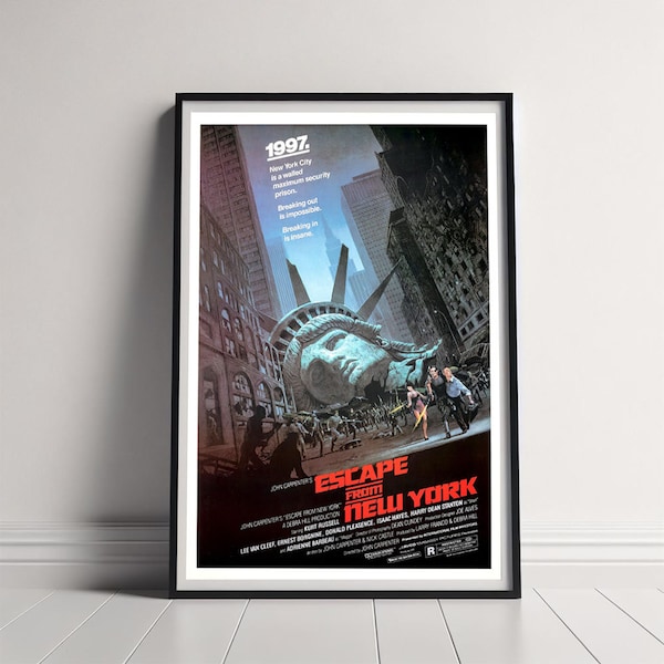 Escape from New York Movie Poster, Canvas Poster Printing, Classic Movie Wall Art for Room Decor, Unique Gift Idea