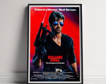 Cobra Movie Poster, Canvas Poster Printing, Classic Movie Wall Art for Room Decor, Unique Gift Idea