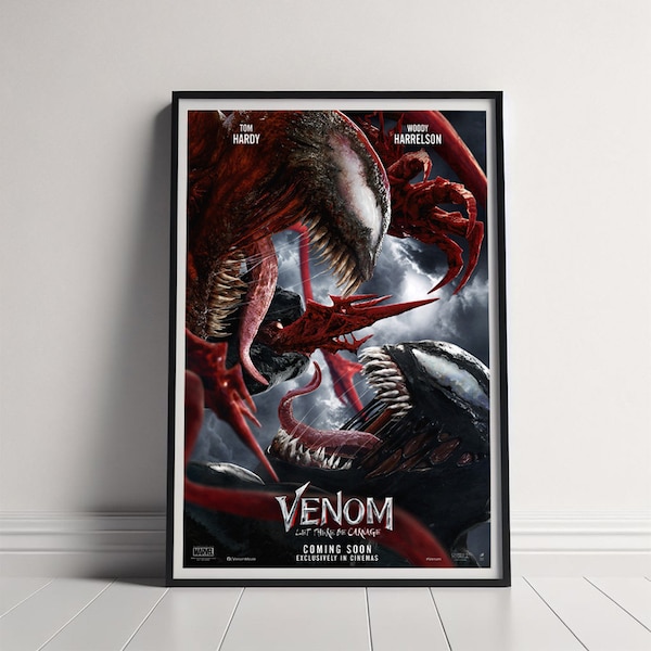 Venom Let There Be Carnage Movie Poster, Canvas Poster Printing, Classic Movie Wall Art for Room Decor, Unique Gift Idea