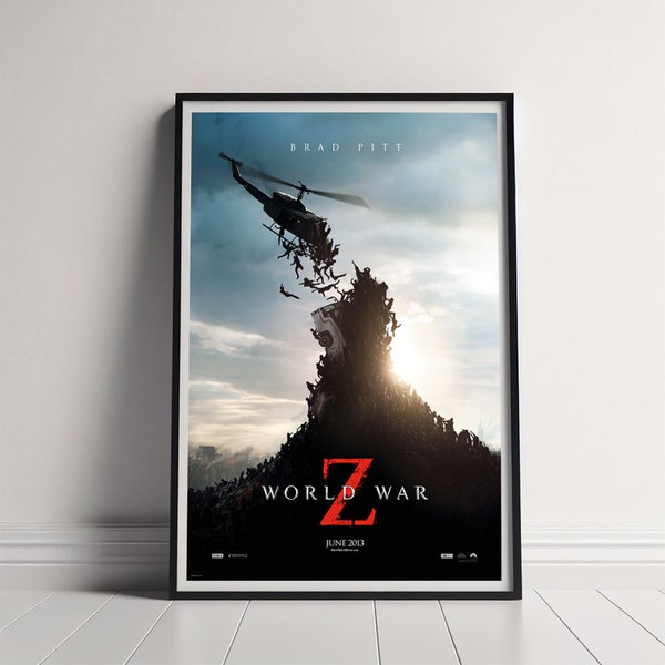 World War Z Movie Poster, Canvas Poster Printing, Classic Movie Wall Art for Room Decor, Unique Gift Idea