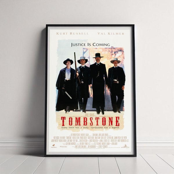 Tombstone Movie Poster, Canvas Poster Printing, Classic Movie Wall Art for Room Decor, Unique Gift Idea