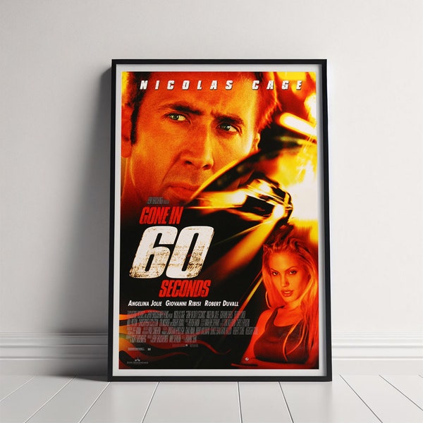 Gone in 60 Seconds Movie Poster, Canvas Poster Printing, Classic Movie Wall Art for Room Decor, Unique Gift Idea