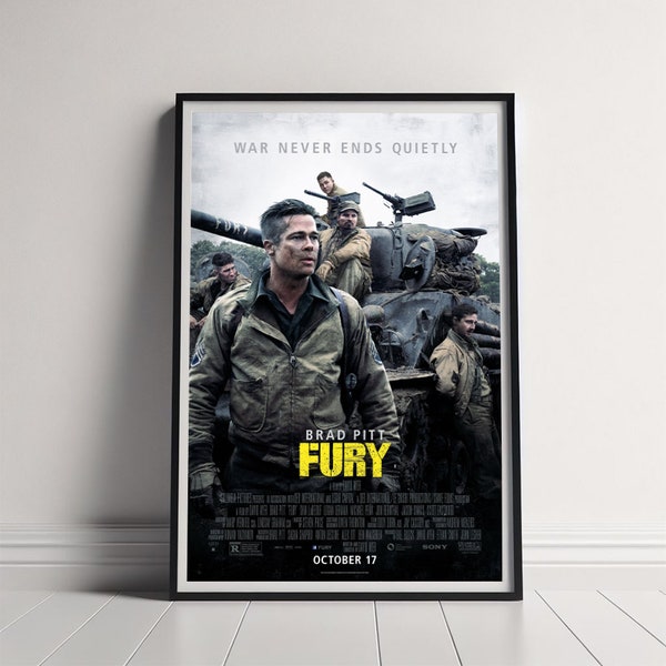 Fury Movie Poster, Leinwand Poster Druck, Klassische Film Wandkunst für Raumdekor, Einzigartige Geschenkidee