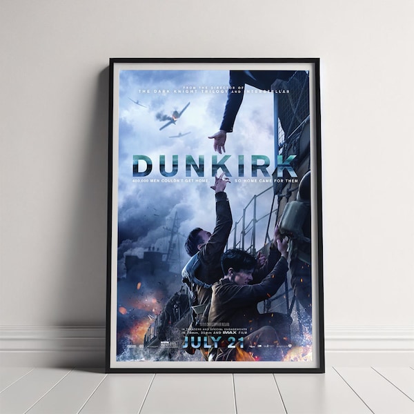 Dunkirk Movie Poster, Canvas Poster Printing, Classic Movie Wall Art for Room Decor, Unique Gift Idea